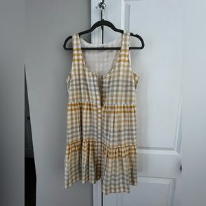 Madewell yellow checkered sundress
